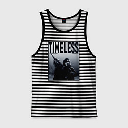 Майка мужская хлопок Timeless, цвет: черная тельняшка