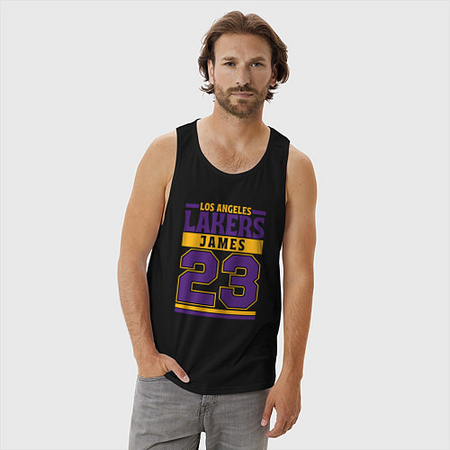 Мужская майка Lakers - James 23 / Черный – фото 3