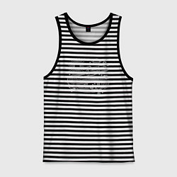 Майка мужская хлопок Ракета в космосе, цвет: черная тельняшка