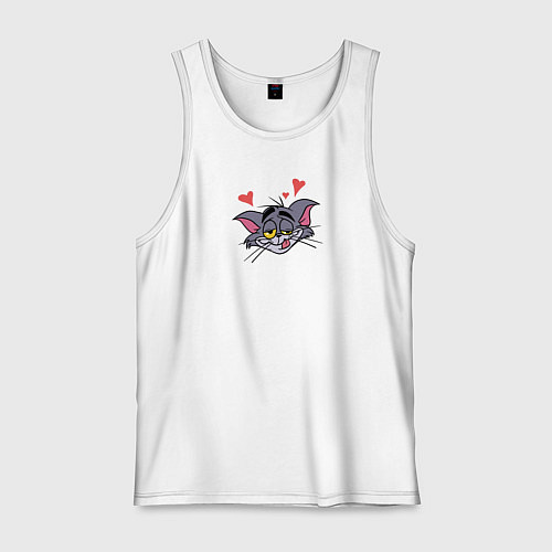 Мужская майка Влюблённый кот - для парочек / Белый – фото 1