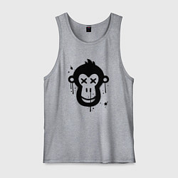 Майка мужская хлопок Чернильная обезьянка, цвет: меланж