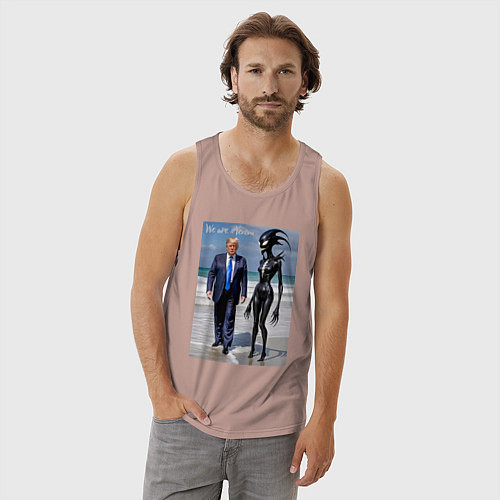 Мужская майка Donald Trump and symbiote girl - ai art fantasy / Пыльно-розовый – фото 3
