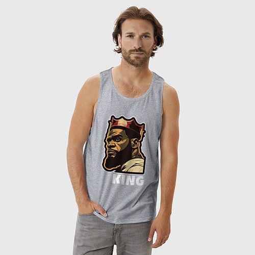 Мужская майка Король Леброн Джеймс / Меланж – фото 3