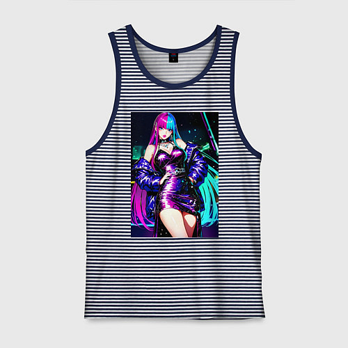 Мужская майка Девушка поп идол / Синяя тельняшка – фото 1