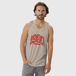 Майка мужская хлопок 1980s: born to be wild, цвет: миндальный — фото 2