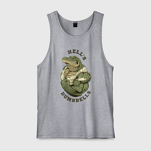 Мужская майка Crocodile bodybuilder / Меланж – фото 1