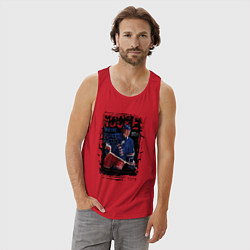 Майка мужская хлопок Лучший хоккеист Уэйн Гретски, цвет: красный — фото 2