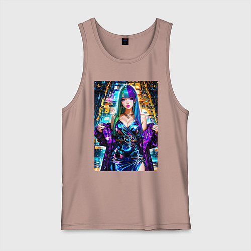 Мужская майка Девушка поп идол / Пыльно-розовый – фото 1