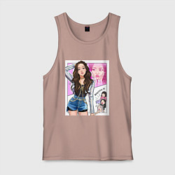 Майка мужская хлопок Blackpink - Jisoo, цвет: пыльно-розовый