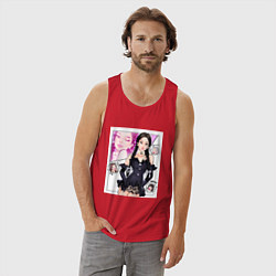 Майка мужская хлопок Blackpink - Jennie, цвет: красный — фото 2