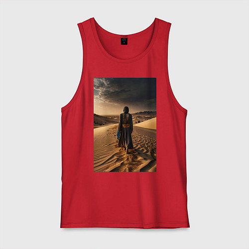 Мужская майка В пустыне вечером / Красный – фото 1