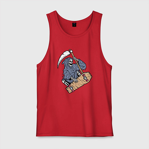 Мужская майка Смерть на скейте / Красный – фото 1