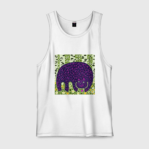 Мужская майка Медведь в березовом лесу / Белый – фото 1