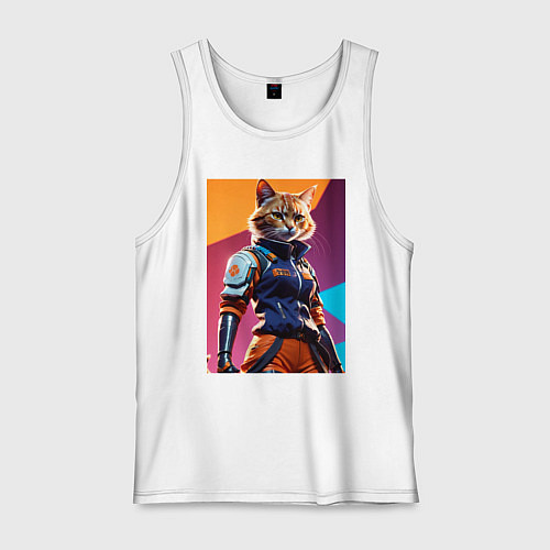 Мужская майка Ультразверьки кошка / Белый – фото 1