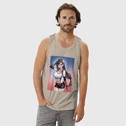 Майка мужская хлопок Тифа Локхарт из Final Fantasy VII, цвет: миндальный — фото 2