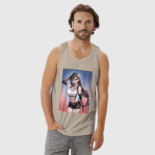 Мужская майка Тифа Локхарт из Final Fantasy VII / Миндальный – фото 3