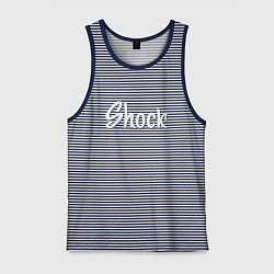 Майка мужская хлопок Shock, цвет: синяя тельняшка