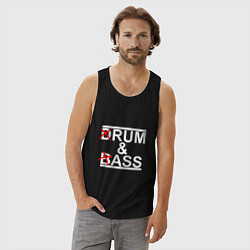 Майка мужская хлопок Drum and bass black, цвет: черный — фото 2