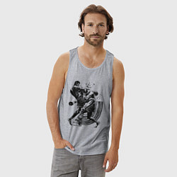 Майка мужская хлопок Кикбоксинг, цвет: меланж — фото 2