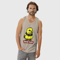 Майка мужская хлопок Bad boy chicken, цвет: миндальный — фото 2
