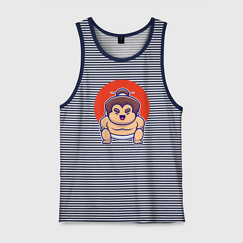 Мужская майка Маленький сумоист / Синяя тельняшка – фото 1