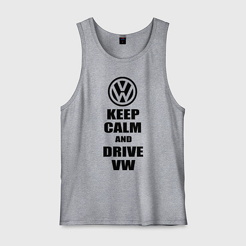 Мужская майка Keep Calm & Drive VW / Меланж – фото 1