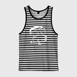 Майка мужская хлопок Ксеноморф с тремя значками, цвет: черная тельняшка