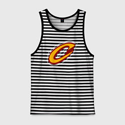 Майка мужская хлопок Кливленд Кавальерс лого, цвет: черная тельняшка