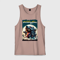 Майка мужская хлопок Волки Роллинг Стоунз - фантазия, цвет: пыльно-розовый