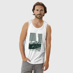 Майка мужская хлопок Постер спорткара, цвет: белый — фото 2