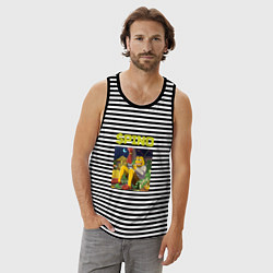 Майка мужская хлопок Pino трейдер, цвет: черная тельняшка — фото 2