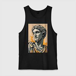 Майка мужская хлопок Арт с античным портретом, цвет: черный