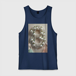 Майка мужская хлопок Ландыши девушкам на 8 марта, цвет: тёмно-синий