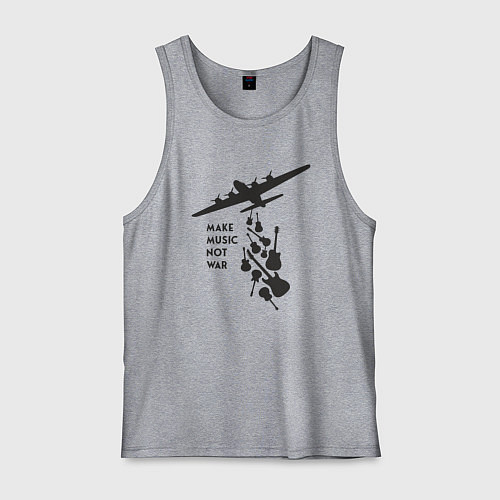 Мужская майка Делай музыку, а не войну / Меланж – фото 1