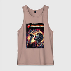 Майка мужская хлопок Rolling Stones singer Mick Jagger, цвет: пыльно-розовый