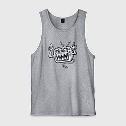 Майка мужская хлопок Телевизор монстр, цвет: меланж