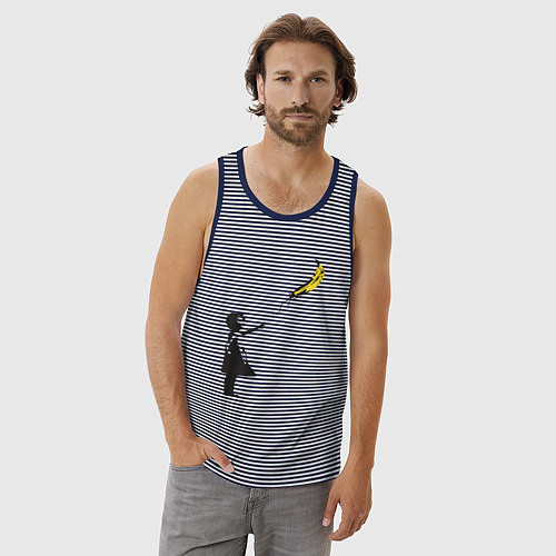 Мужская майка Девочка и банан / Синяя тельняшка – фото 3