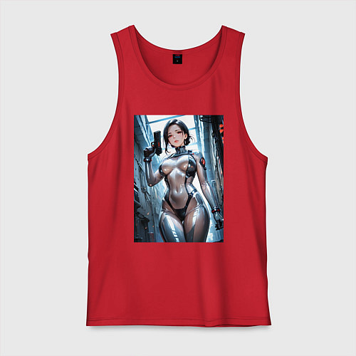 Мужская майка Девушка-наемница / Красный – фото 1