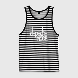 Майка мужская хлопок Depeche Mode - exciter logo, цвет: черная тельняшка