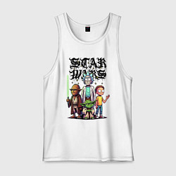 Майка мужская хлопок Yoda and Chewbacca are friends of Rick and Morty -, цвет: белый