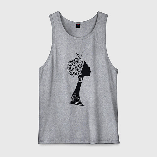 Мужская майка Black woman / Меланж – фото 1