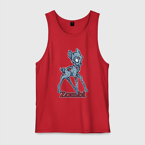 Мужская майка Оленёнок зомби / Красный – фото 1