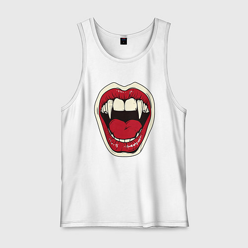 Мужская майка Клыки вампира / Белый – фото 1