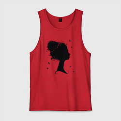 Майка мужская хлопок Flower girl, цвет: красный