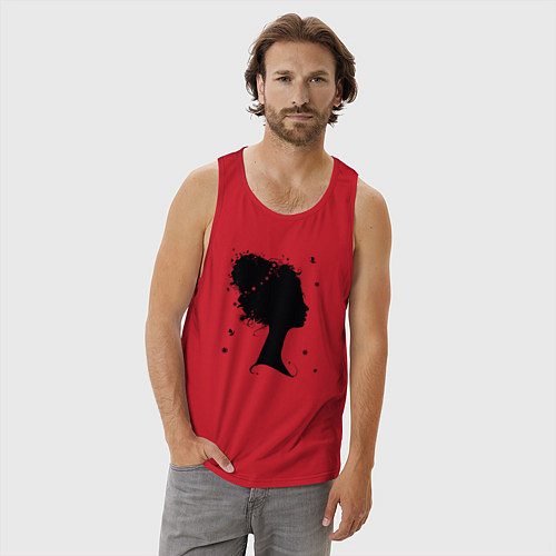 Мужская майка Flower girl / Красный – фото 3