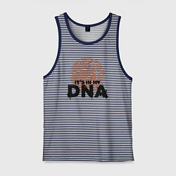 Майка мужская хлопок ДНК баскетбола, цвет: синяя тельняшка
