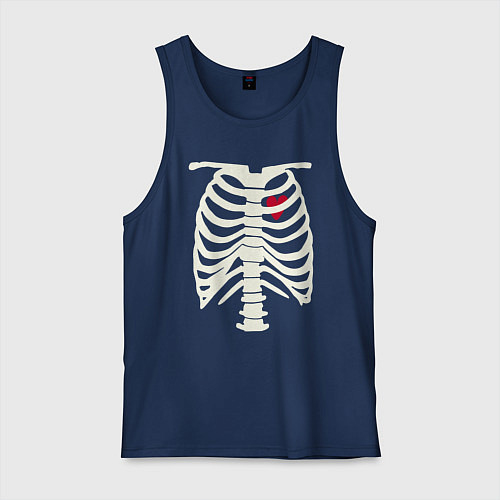 Мужская майка Сердце в скелете / Тёмно-синий – фото 1