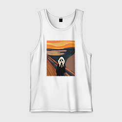 Майка мужская хлопок Крик картина мунка, цвет: белый