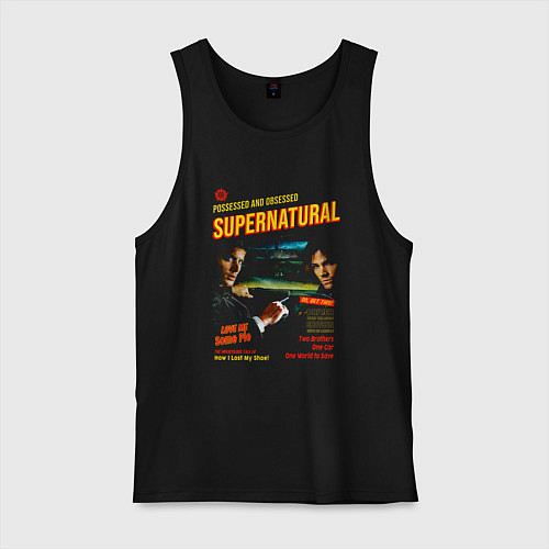 Мужская майка Сверхъестественное Possessed and obsessed / Черный – фото 1