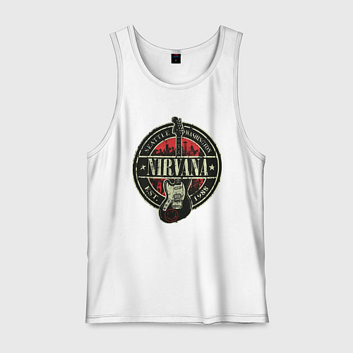 Мужская майка Нирвана гранж / Белый – фото 1